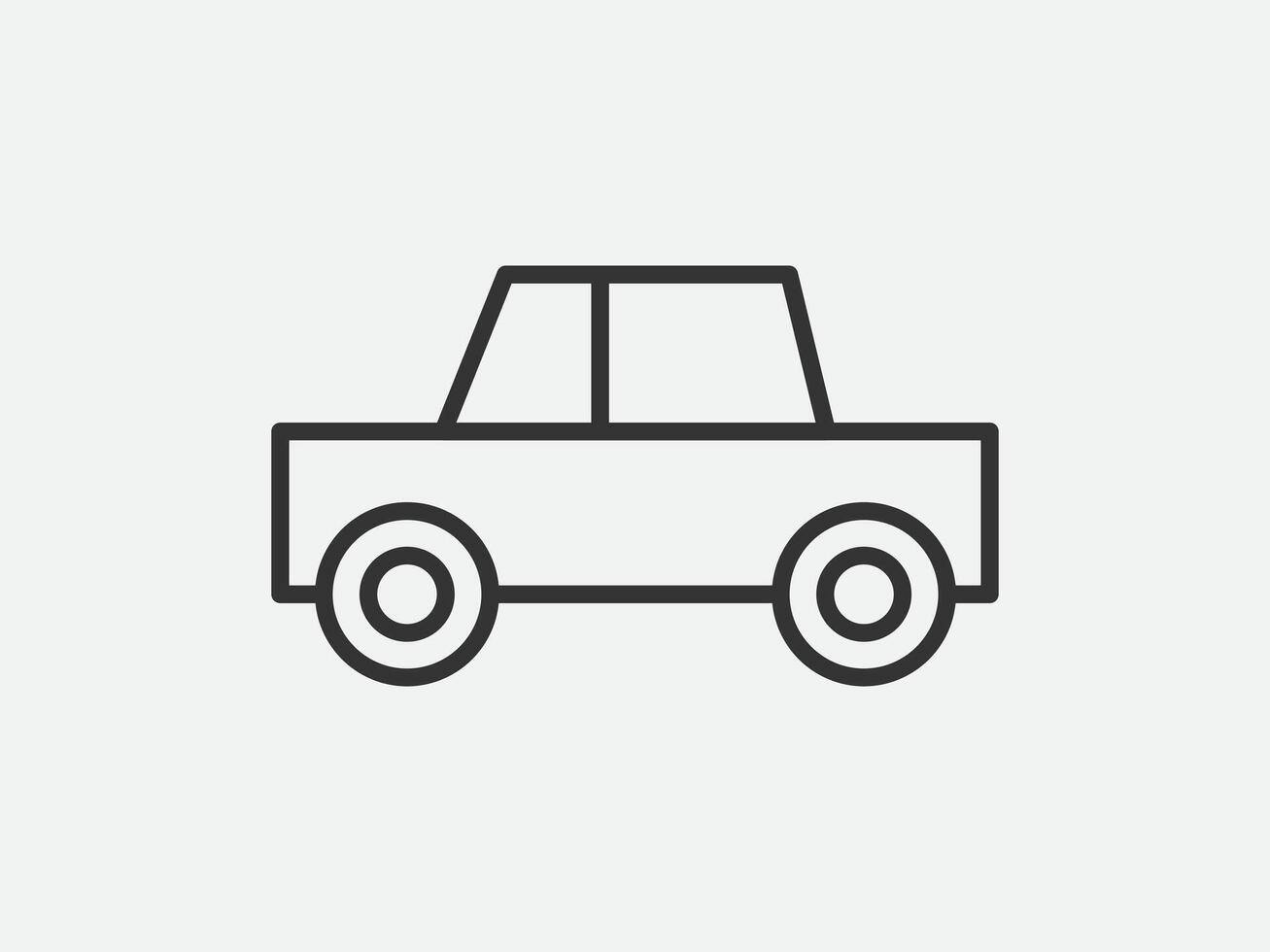 Car toy icon on white background. Line style illustration. vector