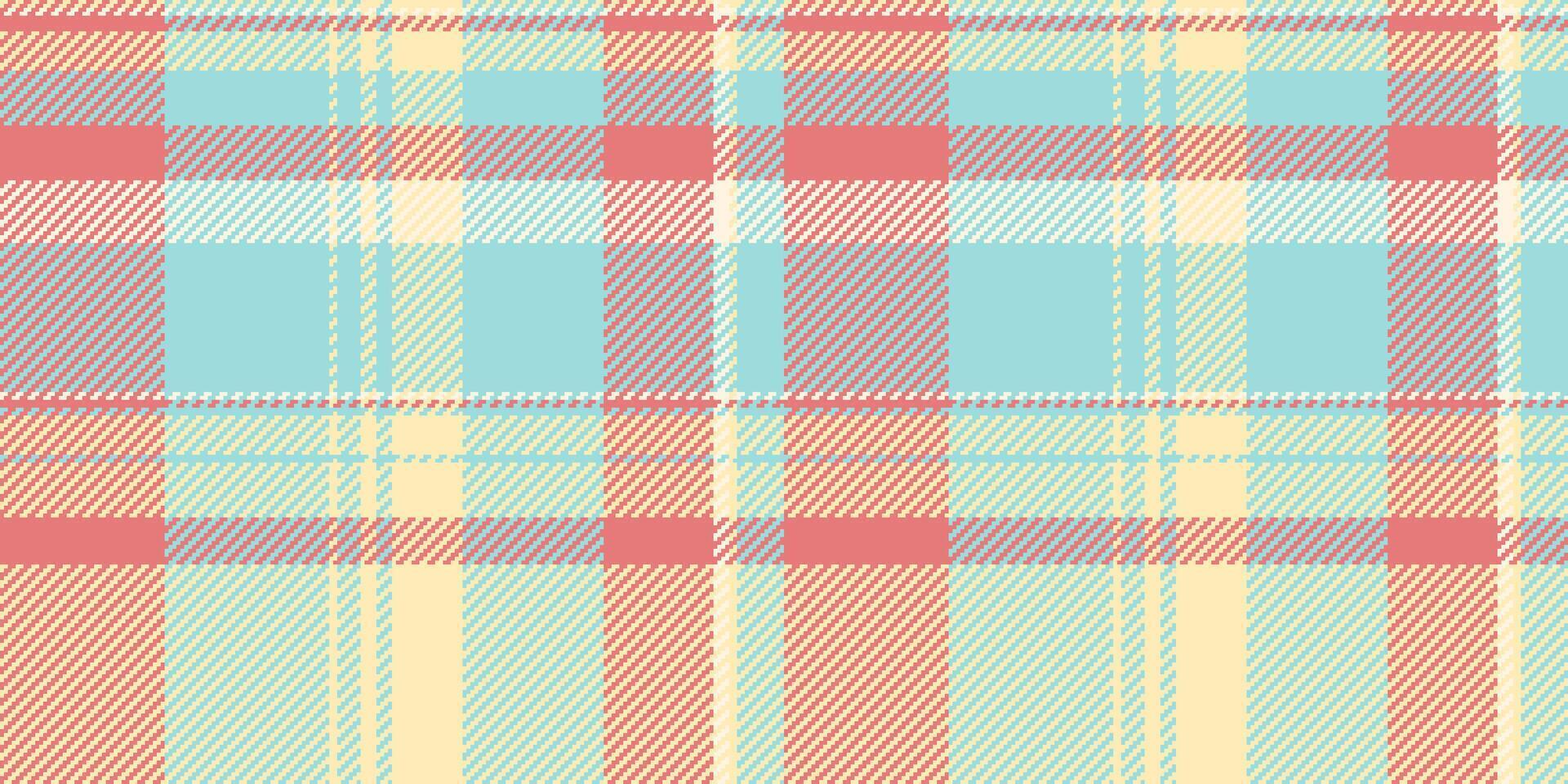 Craft seamless tartan pattern, artistic check textile. Eps background fabric texture plaid in light and red colors. vector