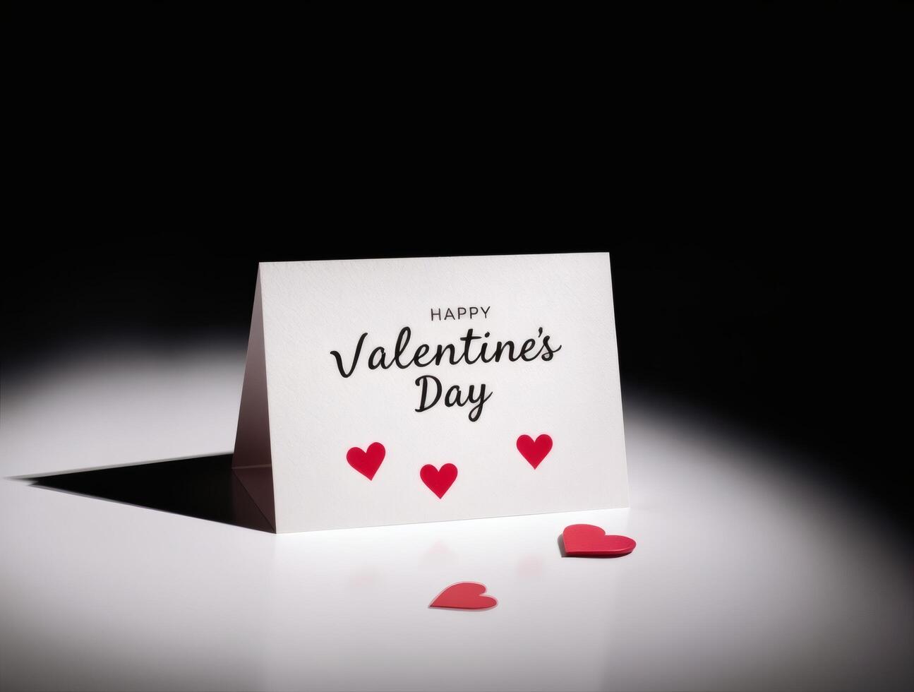 Valentine's day card with hearts on a black background photo