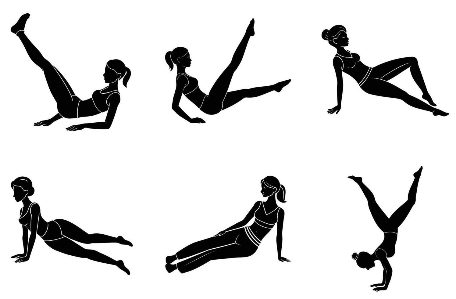 Active woman practicing yoga for wellness on white background vector