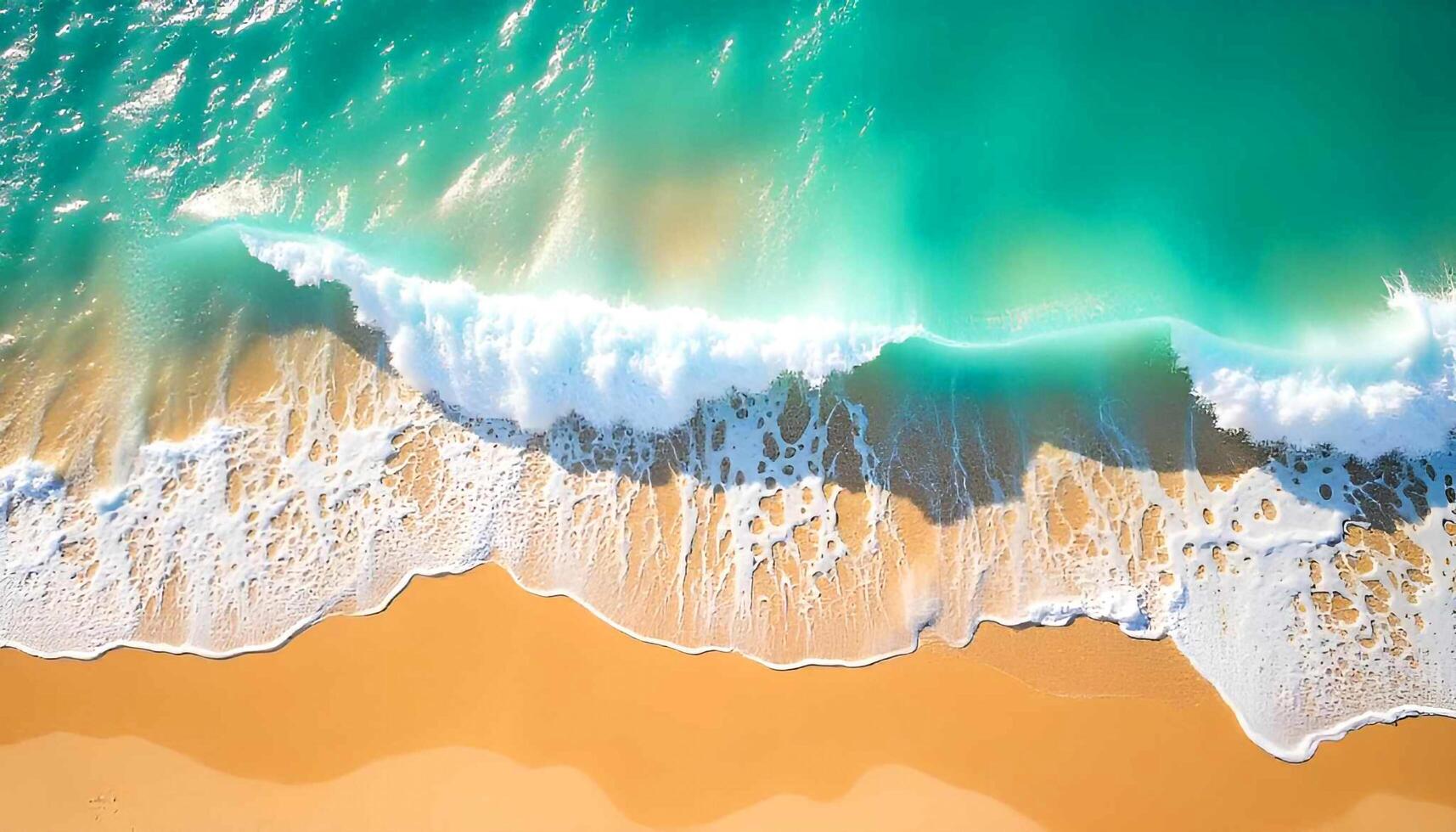 aerial view of the ocean and waves photo