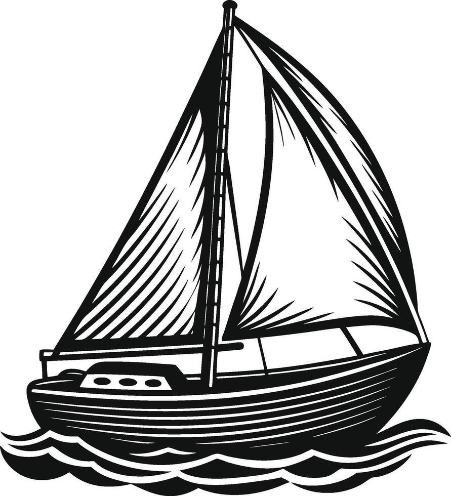 Sailboat Icon Flat Graphic Design vector
