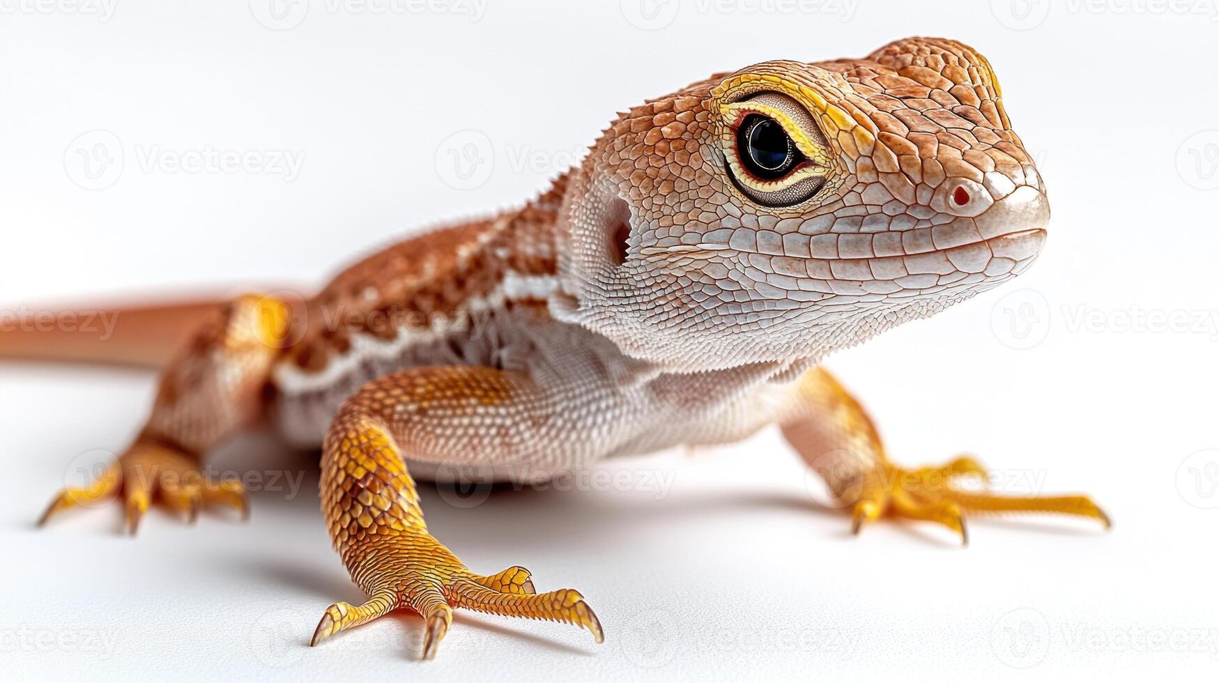 A colorful gecko rests calmly, showcasing its unique patterns and textures photo