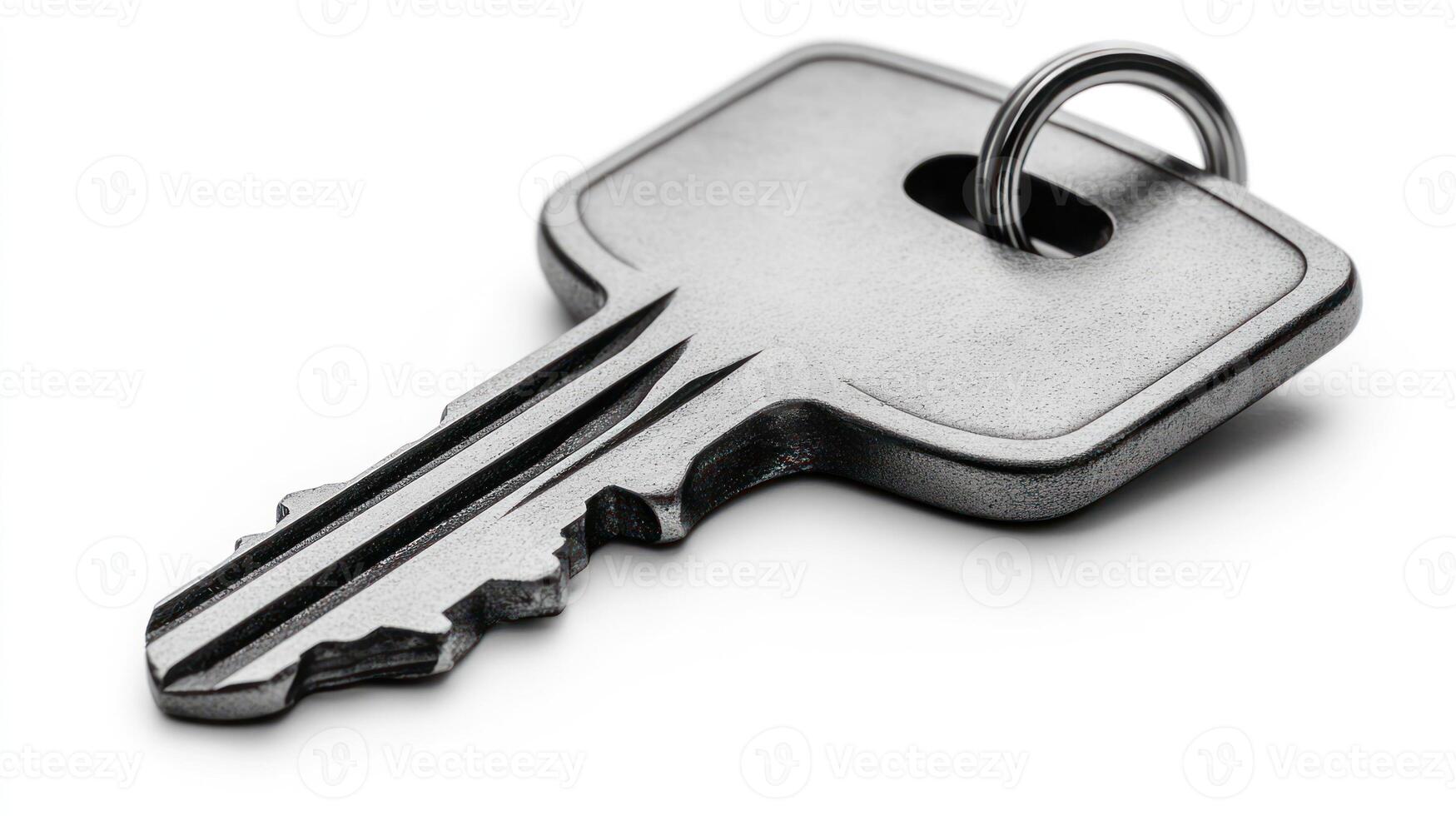 A solitary key lies on a pristine surface, evoking thoughts of security and belonging photo