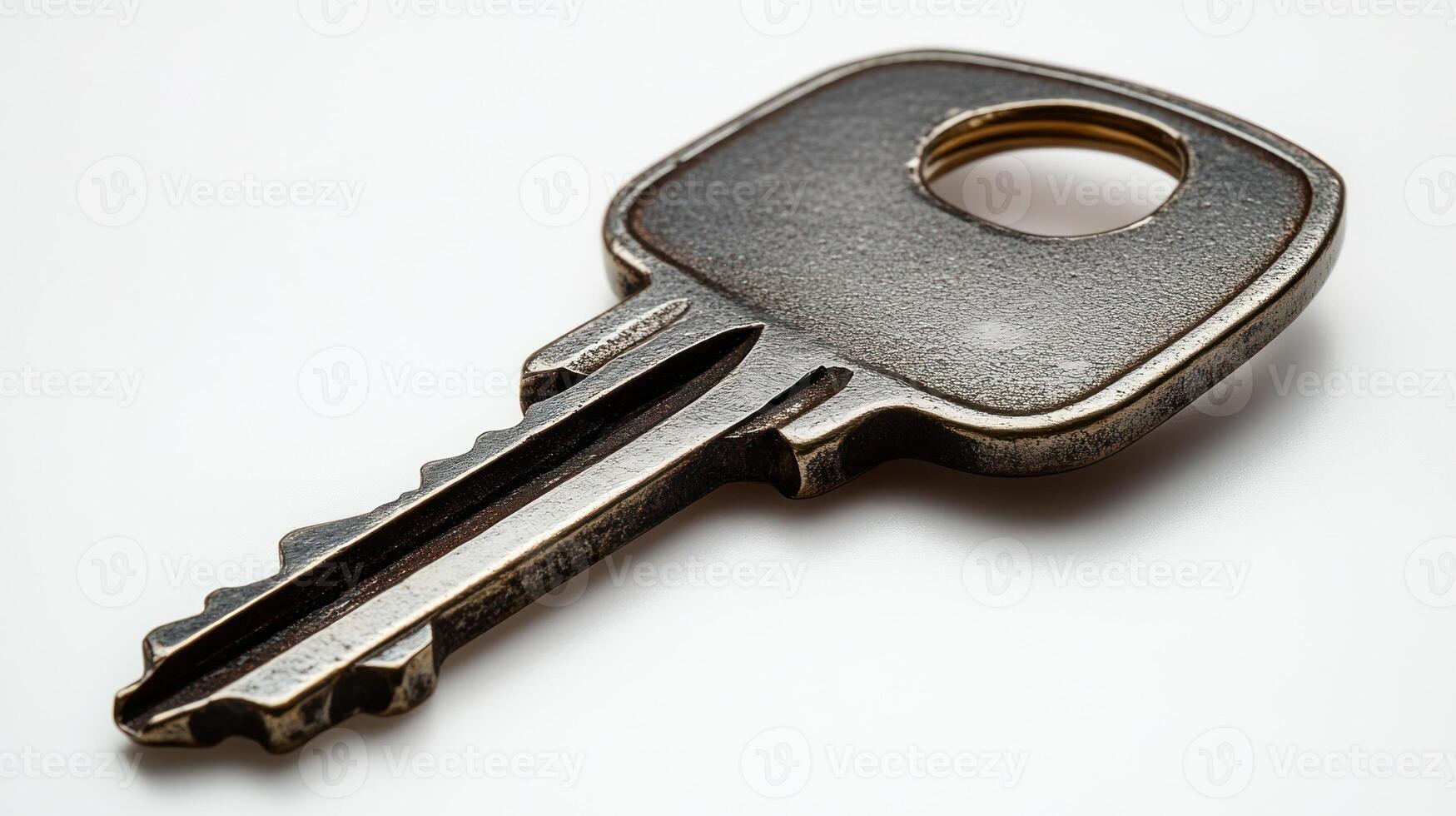 A unique metallic key lies quietly, embodying the essence of security and intrigue photo