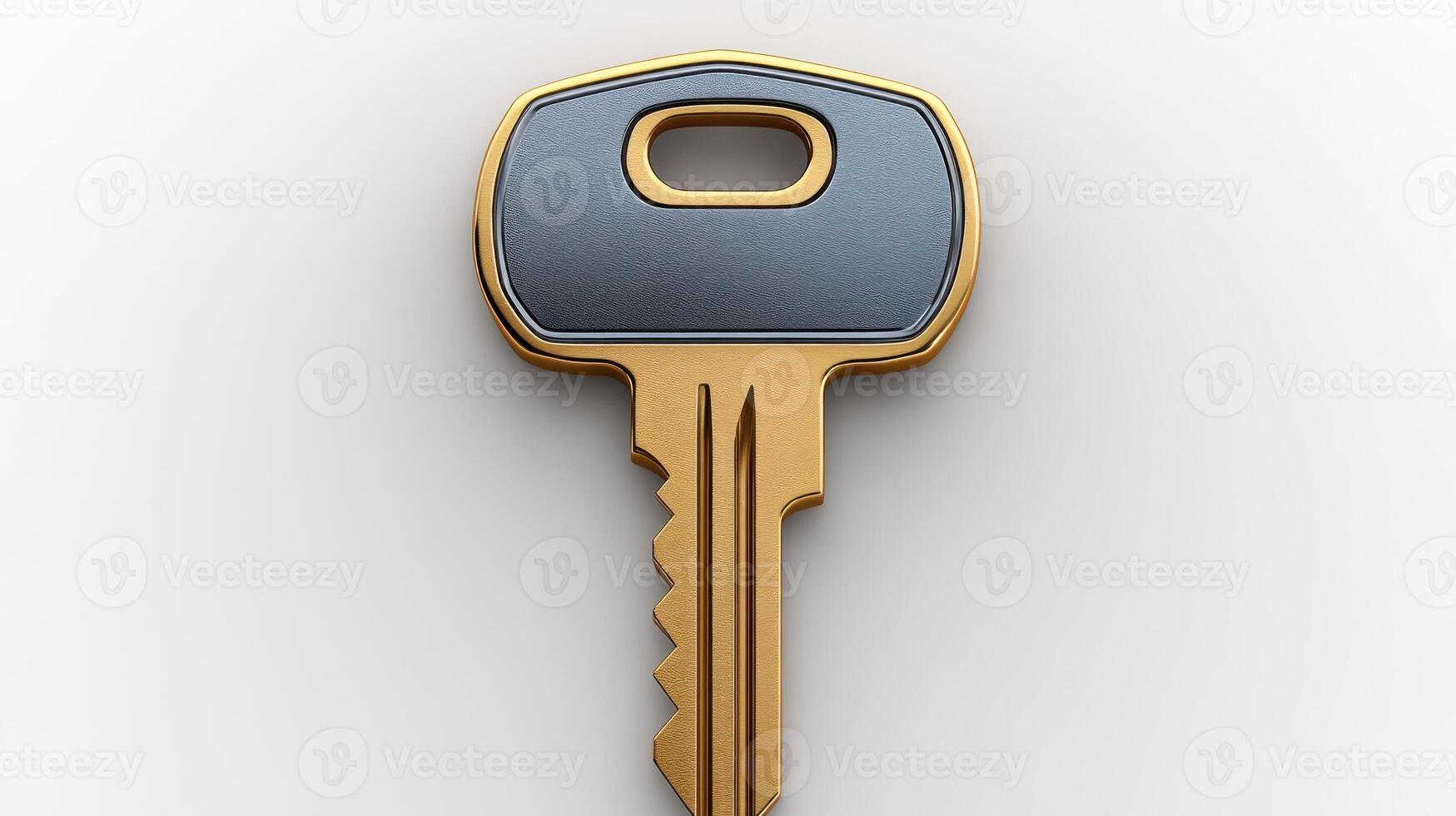 The key shines brightly, highlighting its unique design and reflectiveness photo