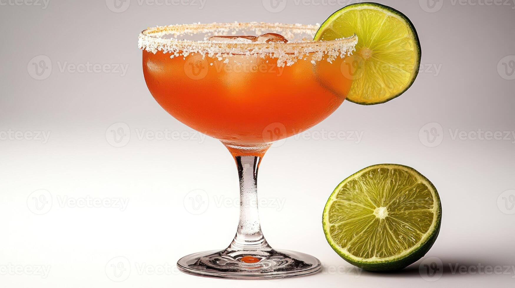Bright flavors mix in a glass, showcasing a refreshing margarita paired with lime photo