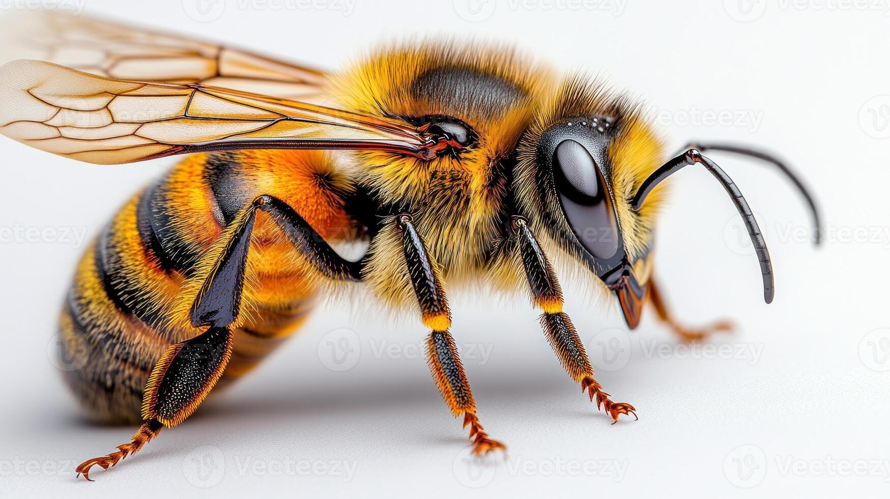 This bee's patterns and textures highlight its beauty and importance in nature photo