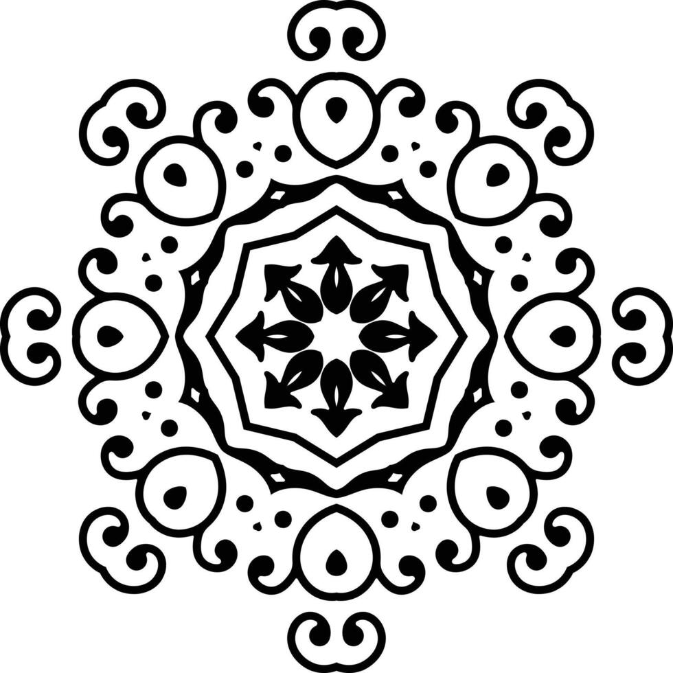 Abstract Art Islamic Ornament Art Circular Pattern in Form of Mandala With Flower for Henna, Mehndi, Tattoo, Decoration Decorative Ornament in Ethnic Oriental Style. vector