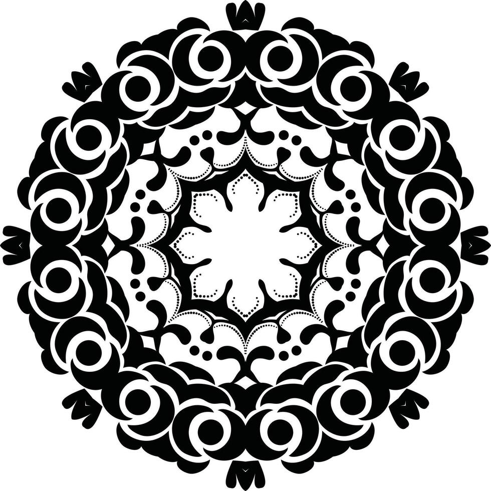 Flower Shape Flower Ornament Art Circular Pattern in the Form of a Mandala Decorative Ornament in Ethnic Oriental Style. vector