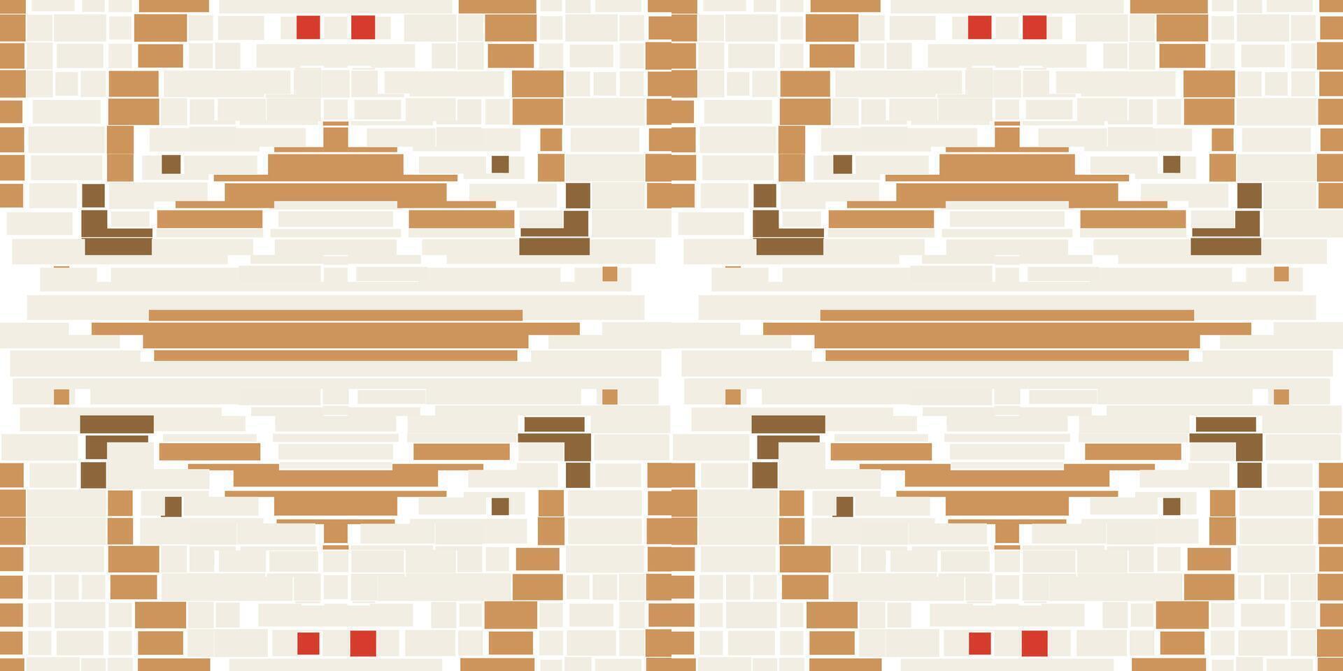 Retro Arabic Tile Patternfolk Embroidery, Aztec Geometric Ornament Print. Design for Carpet, Wallpaper, Clothing, Wrapping, Fabric vector
