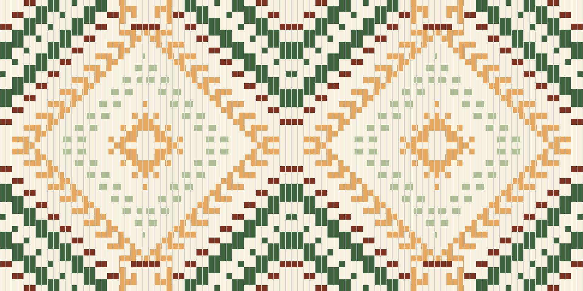 Textile Background Ikat Pattern Originfolk Embroidery, Aztec Geometric Ornament Print. Design for Carpet, Wallpaper, Clothing, Wrapping, Fabric vector