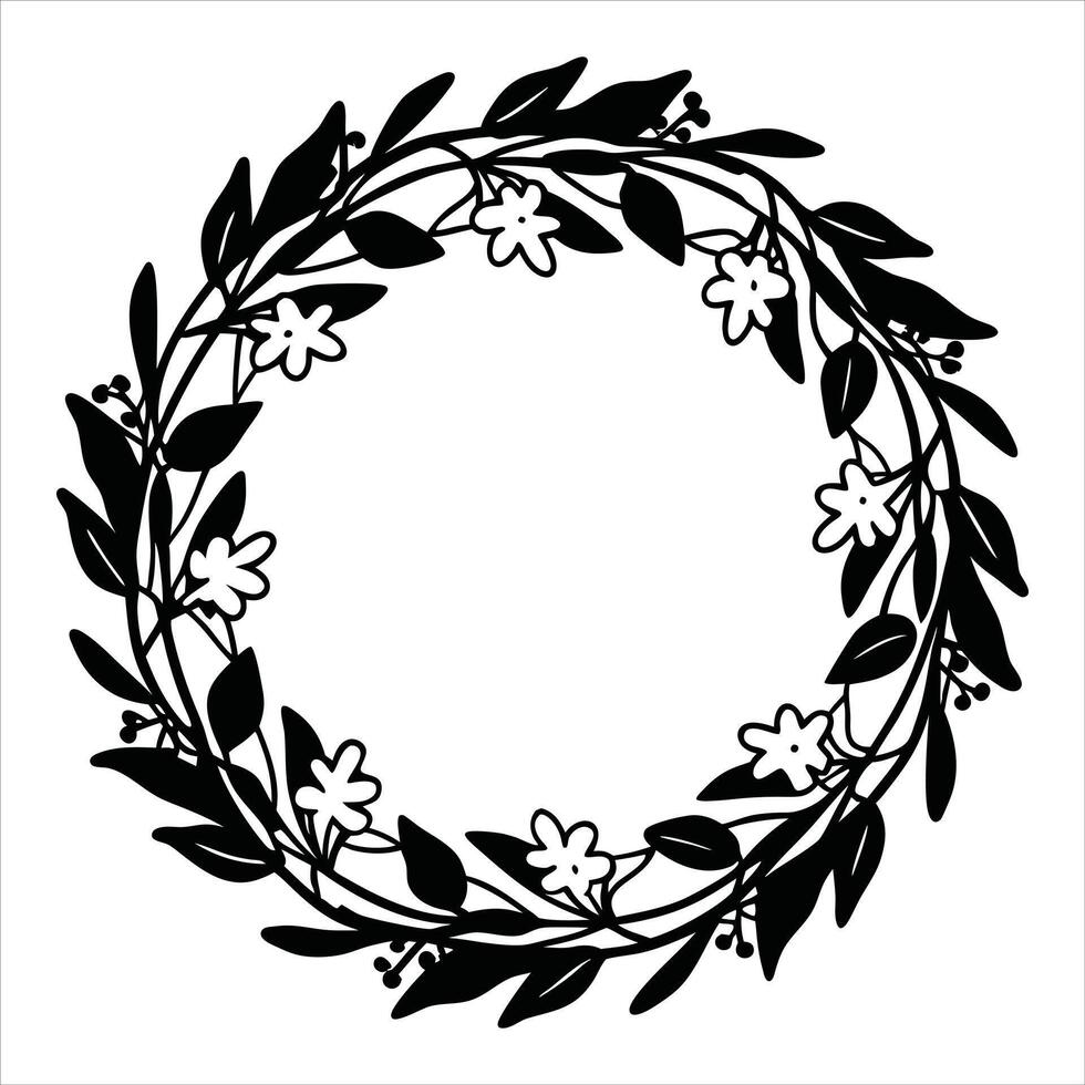 Elegant Floral Wreath Clipart Design vector