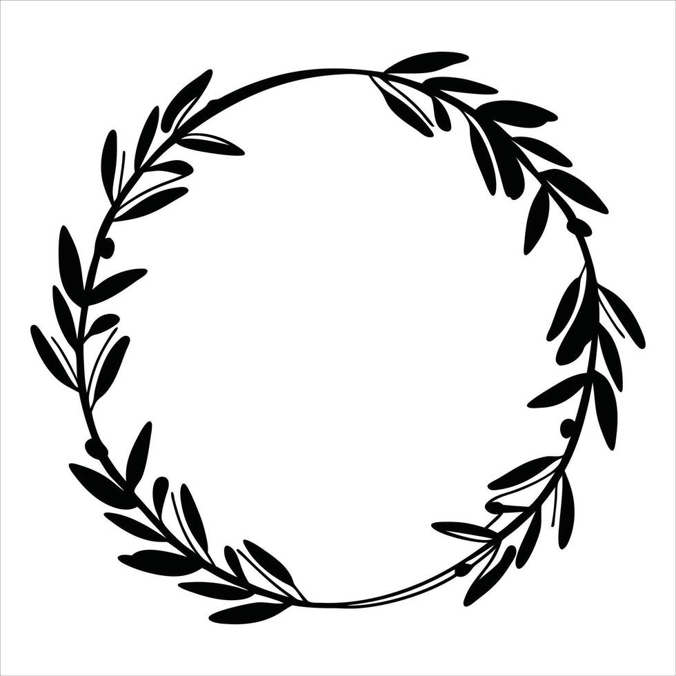 Minimalist Wreath Clipart Design for Art vector