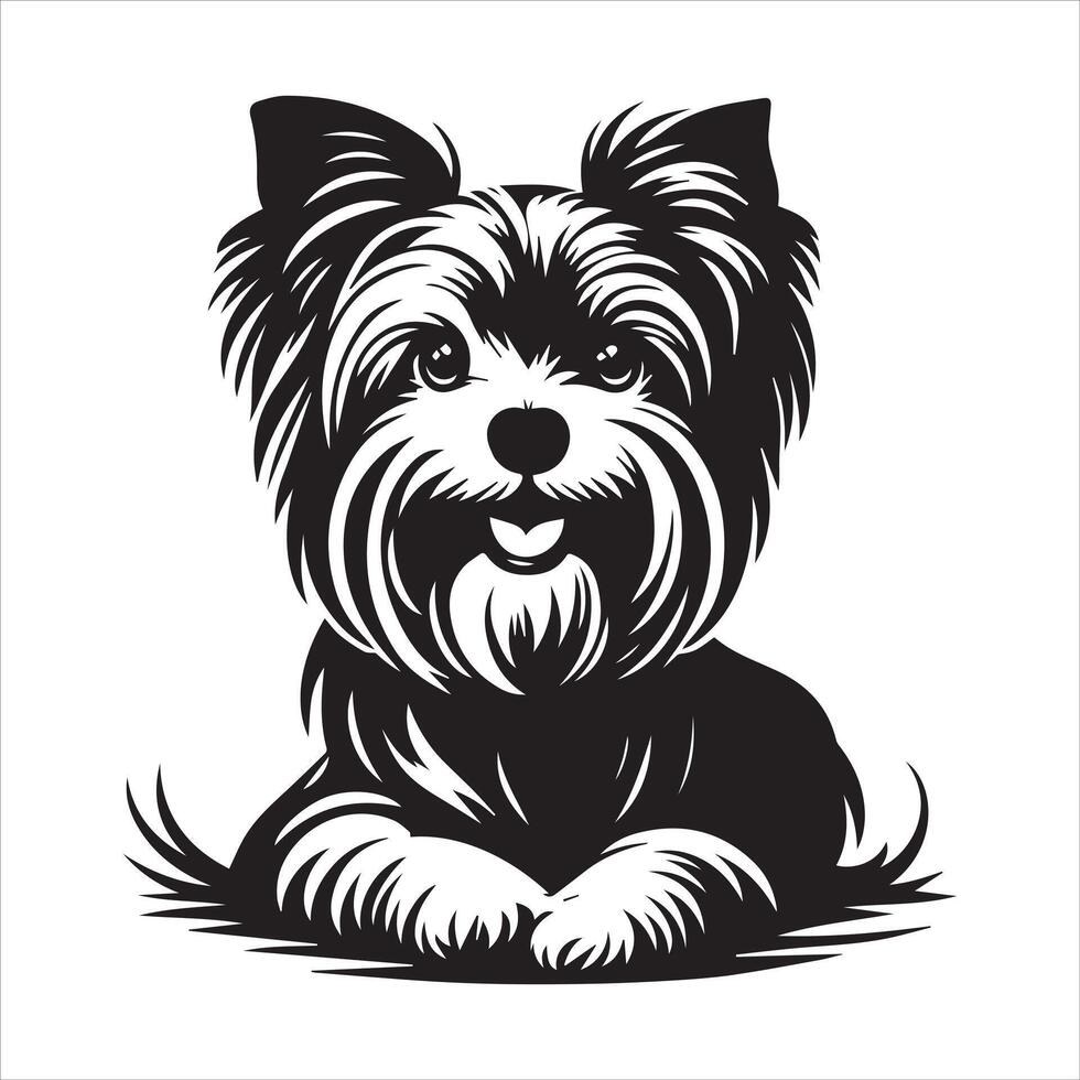 Adorable Happy Yorkshire Terrier Dog Art Design vector