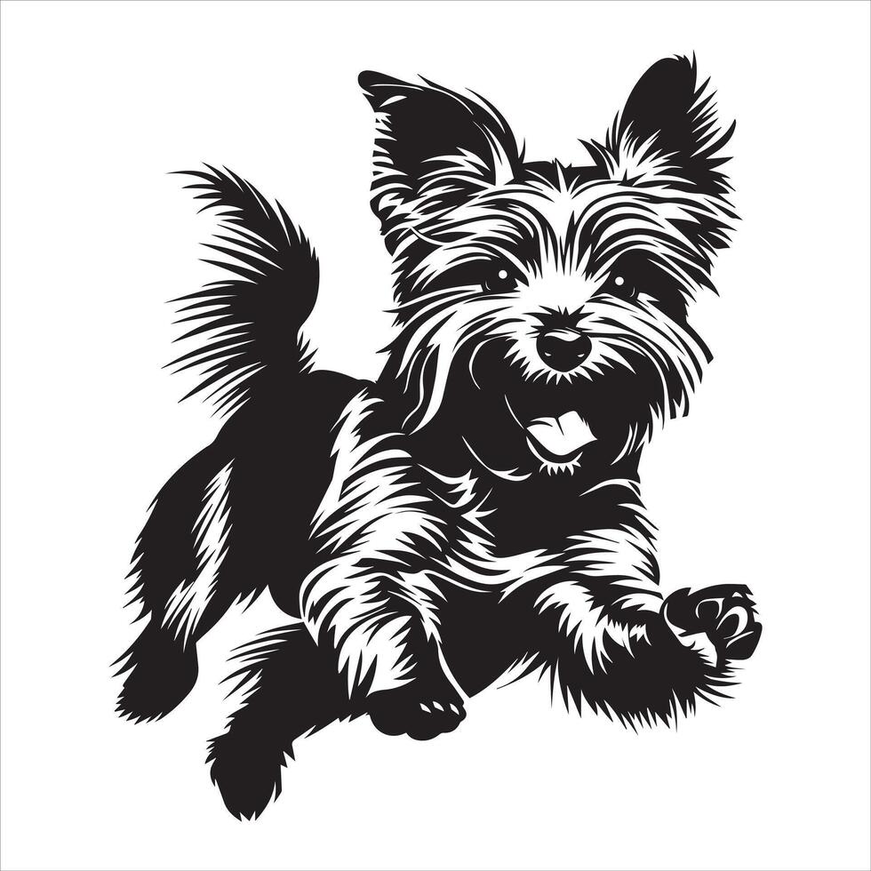 Yorkshire Terrier Dog Illustration with a Cheerful Smile vector