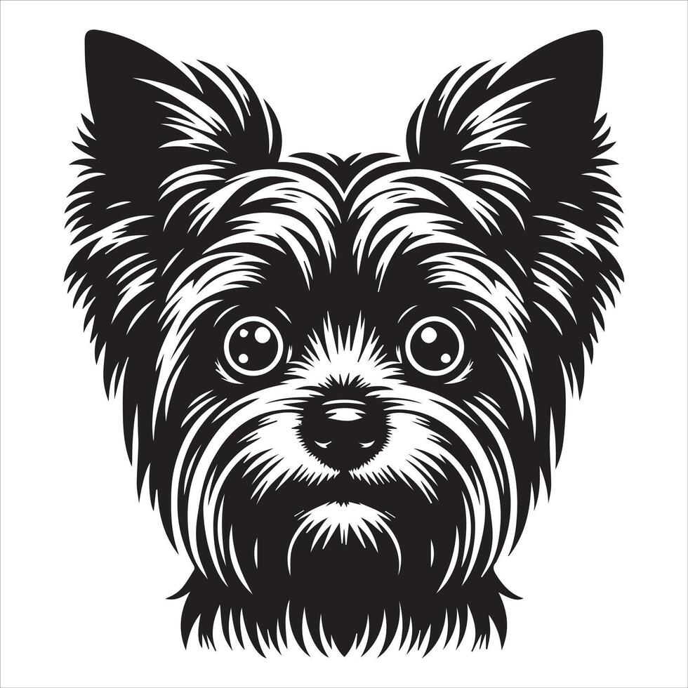 Yorkshire Terrier Dog Illustration Full of Sadness vector