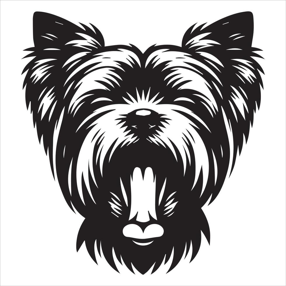 Cheerful Yorkshire Terrier Dog Illustration Design vector
