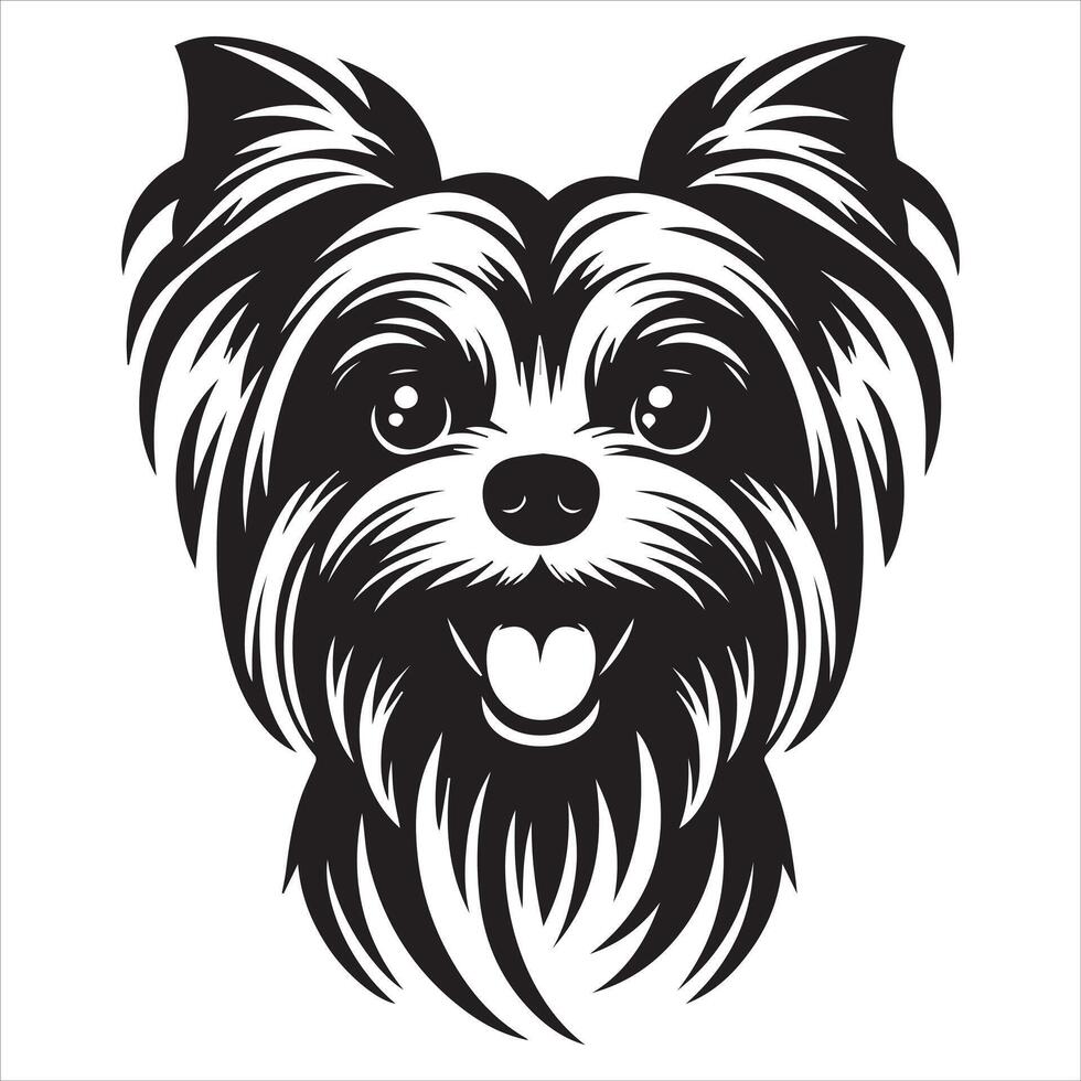 Yorkshire Terrier Dog Art with a Somber Expression vector