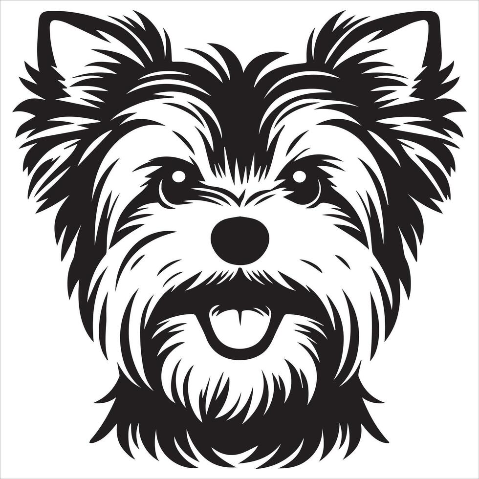 Yorkshire Terrier Dog Artwork with a Joyful Expression vector