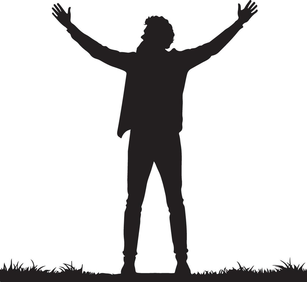 Standing Men Silhouette Versatile Designs for Diverse Projects vector