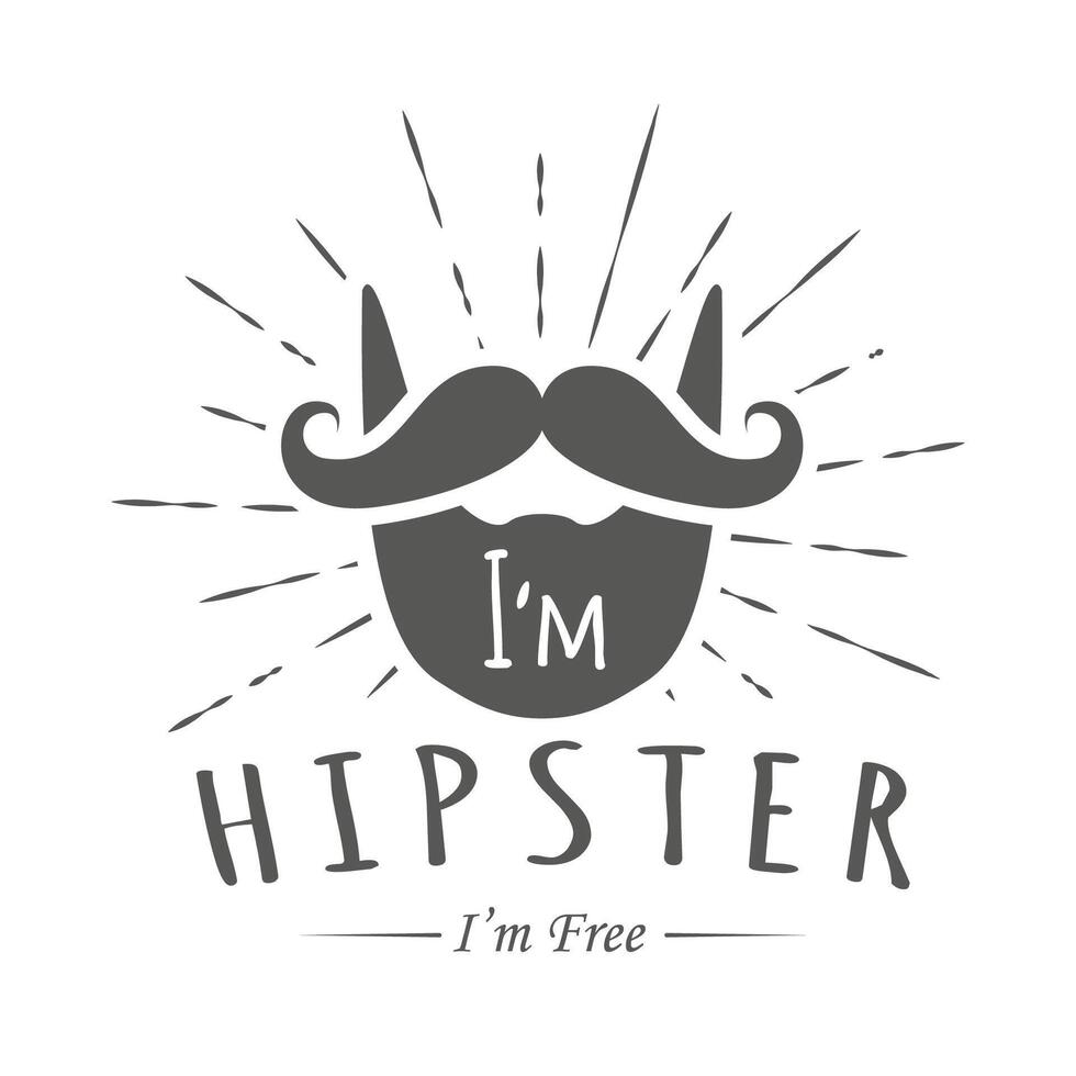 Hipster logo vintage isolated on white background vector