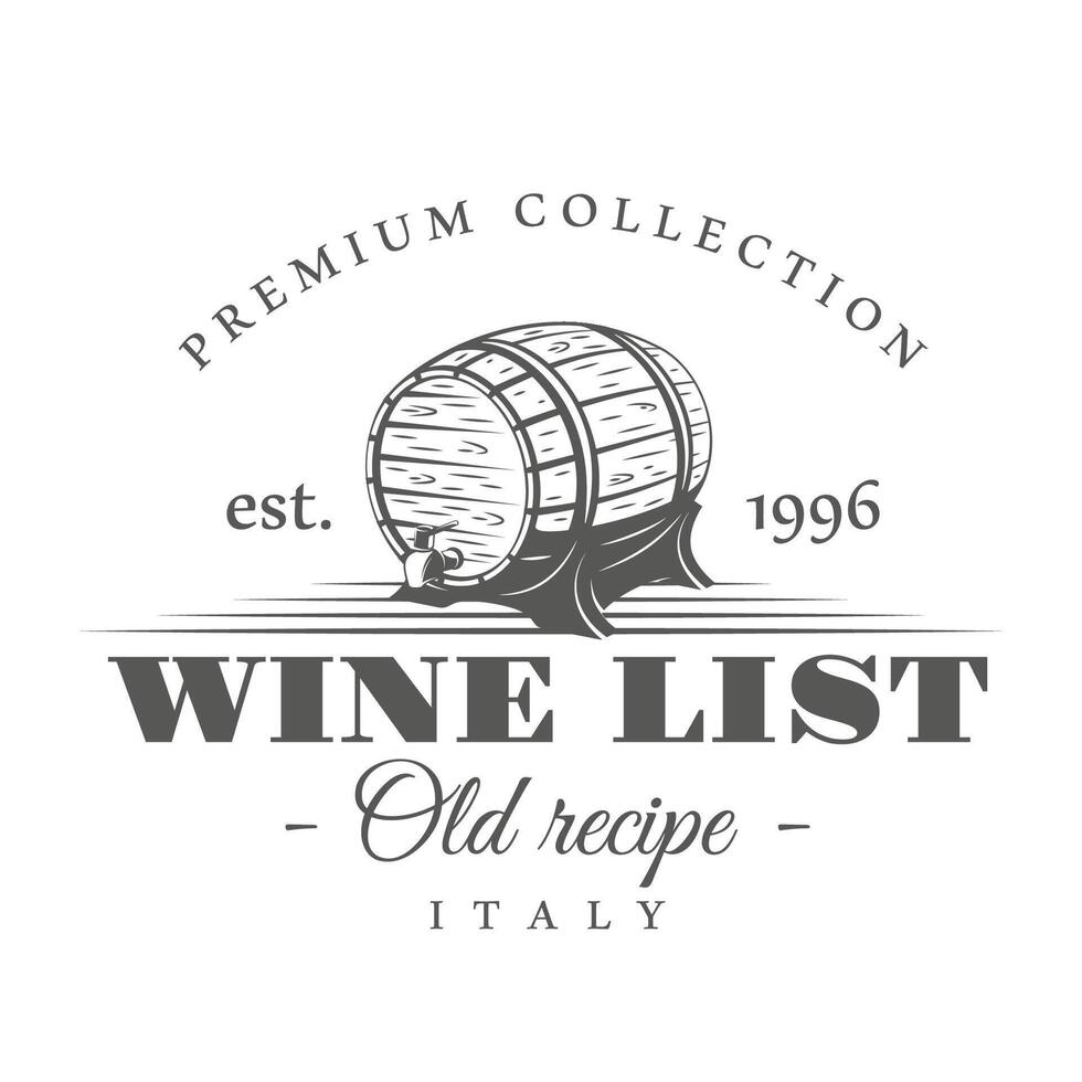 Vintage wine label isolated on white background vector