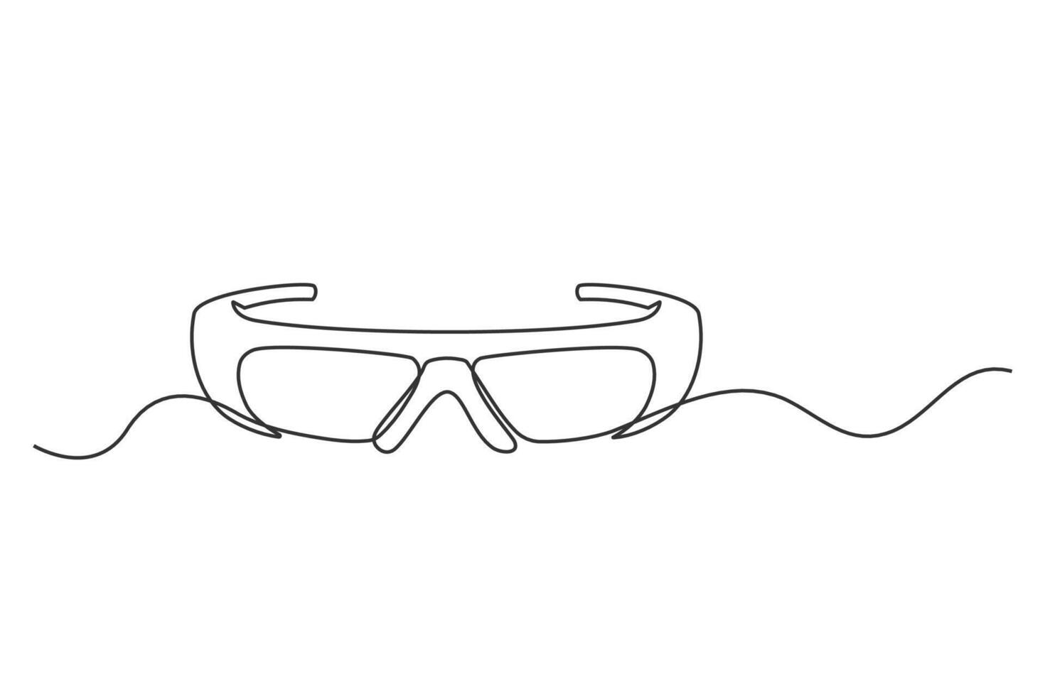 Continuous one line drawing of a cinema glasses vector