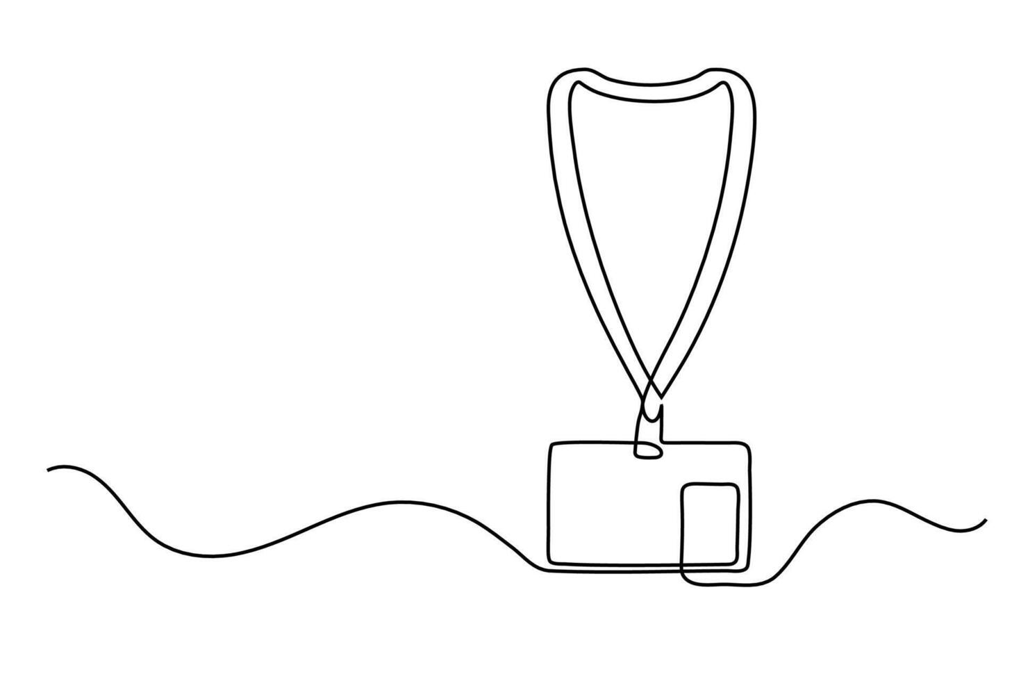 Continuous line drawing business badges id cards holders vector