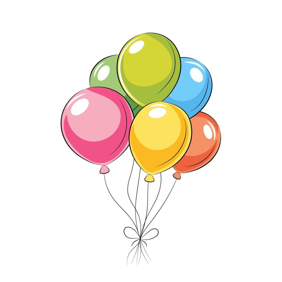 Bright colored balloons vector