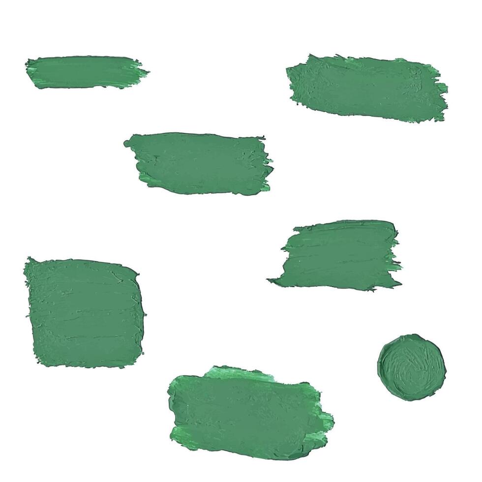 set of oil green stains vector