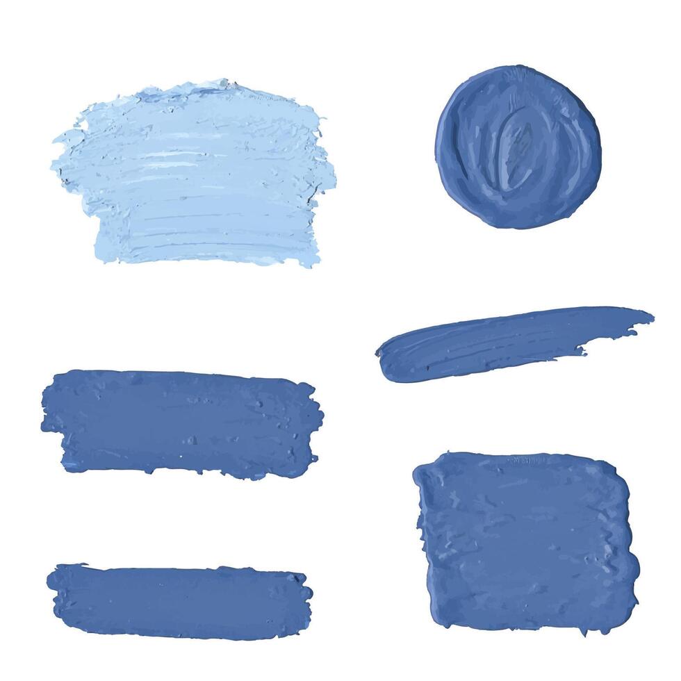 set of oil dark blue stains vector
