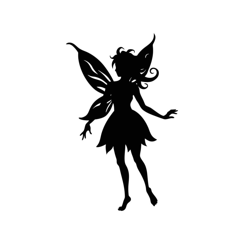 A captivating silhouette of a fairy, perfect for various design projects. vector