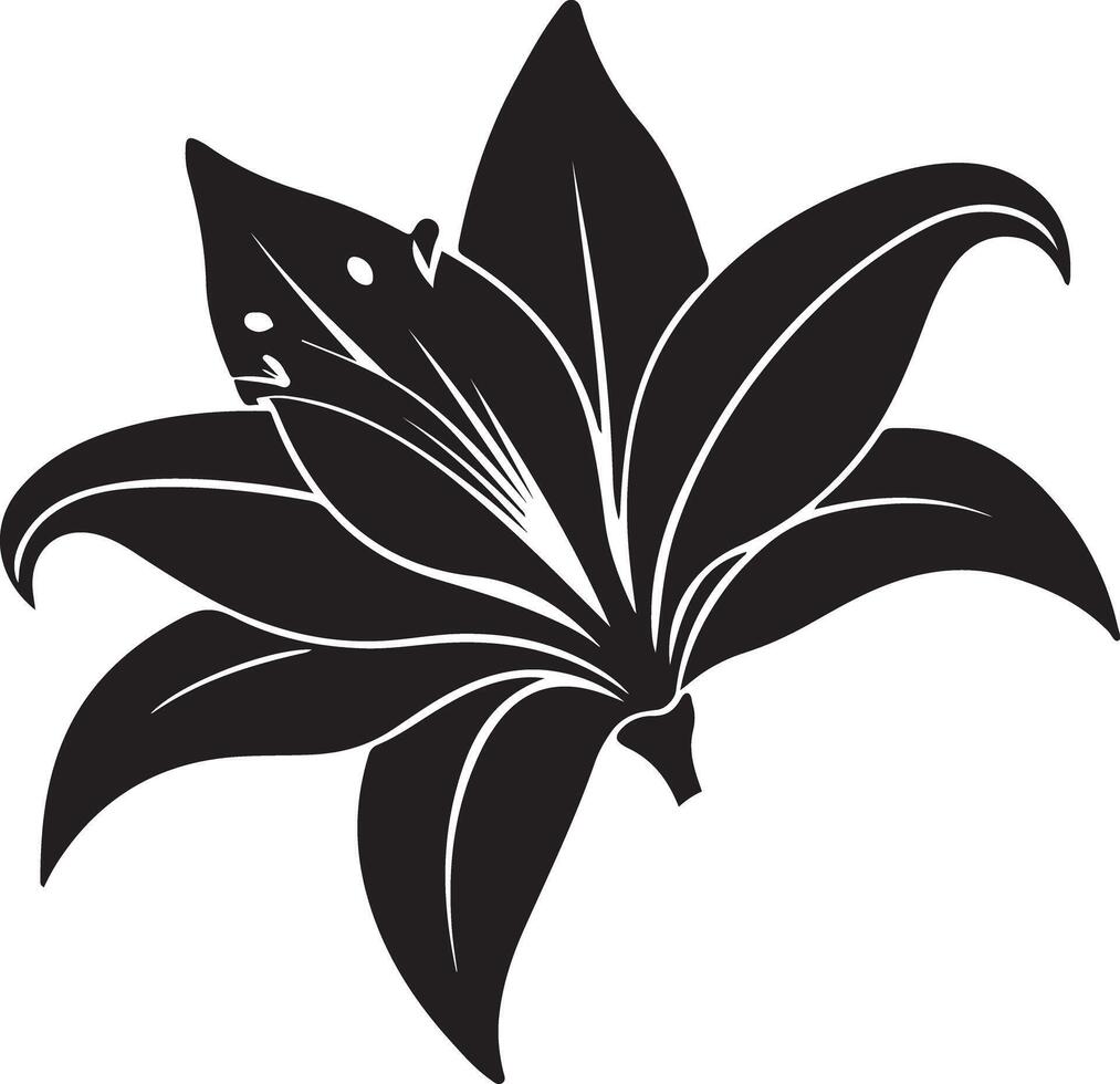 lily Flower black color illustration design vector