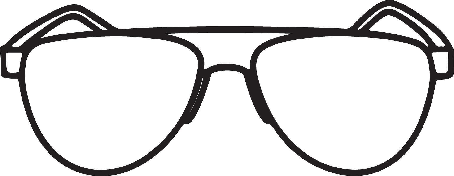 Stylized Sunglasses Outline on White vector