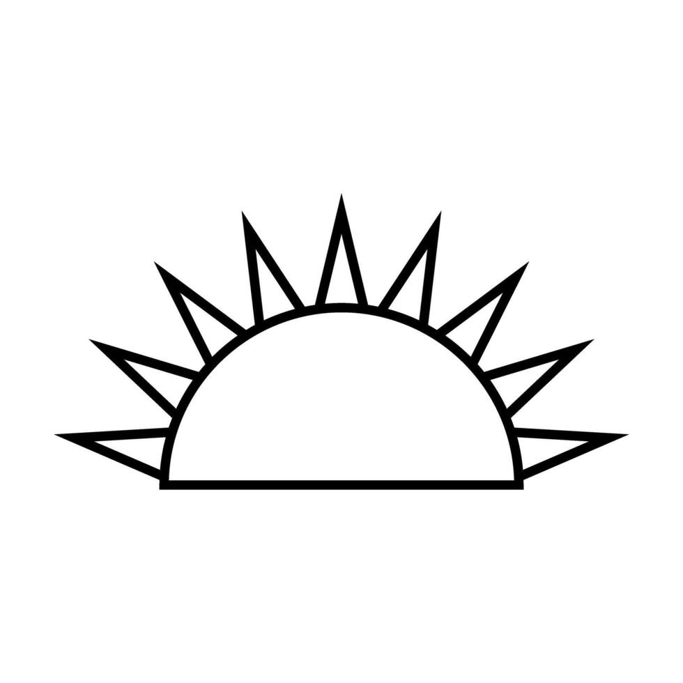 sun icon over white background, line style, ilustration design vector