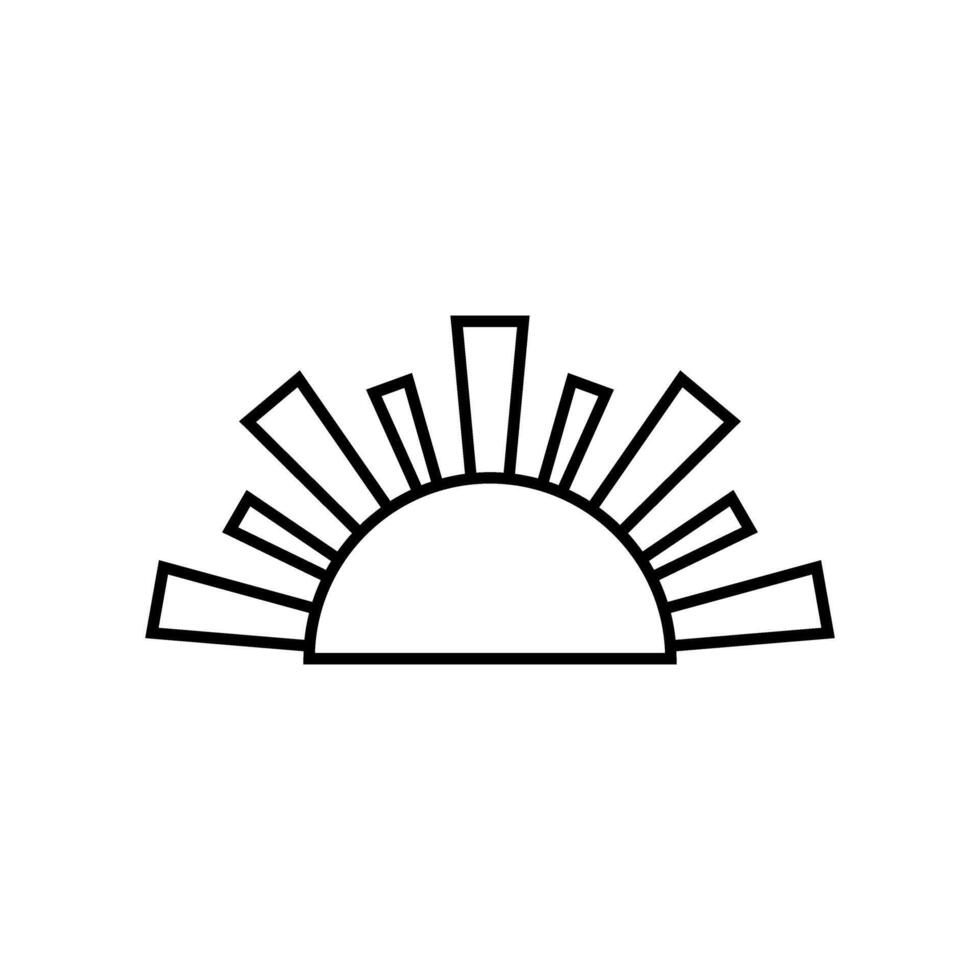 Sun icon. Element of summer icon for mobile concept and web apps. Thin line sun icon can be used for web and mobile. Sunset icon. vector