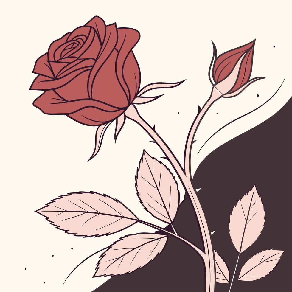 The illustration of rose flower vector