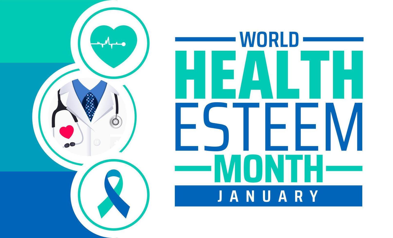 World Health Esteem Month background with love icon vector