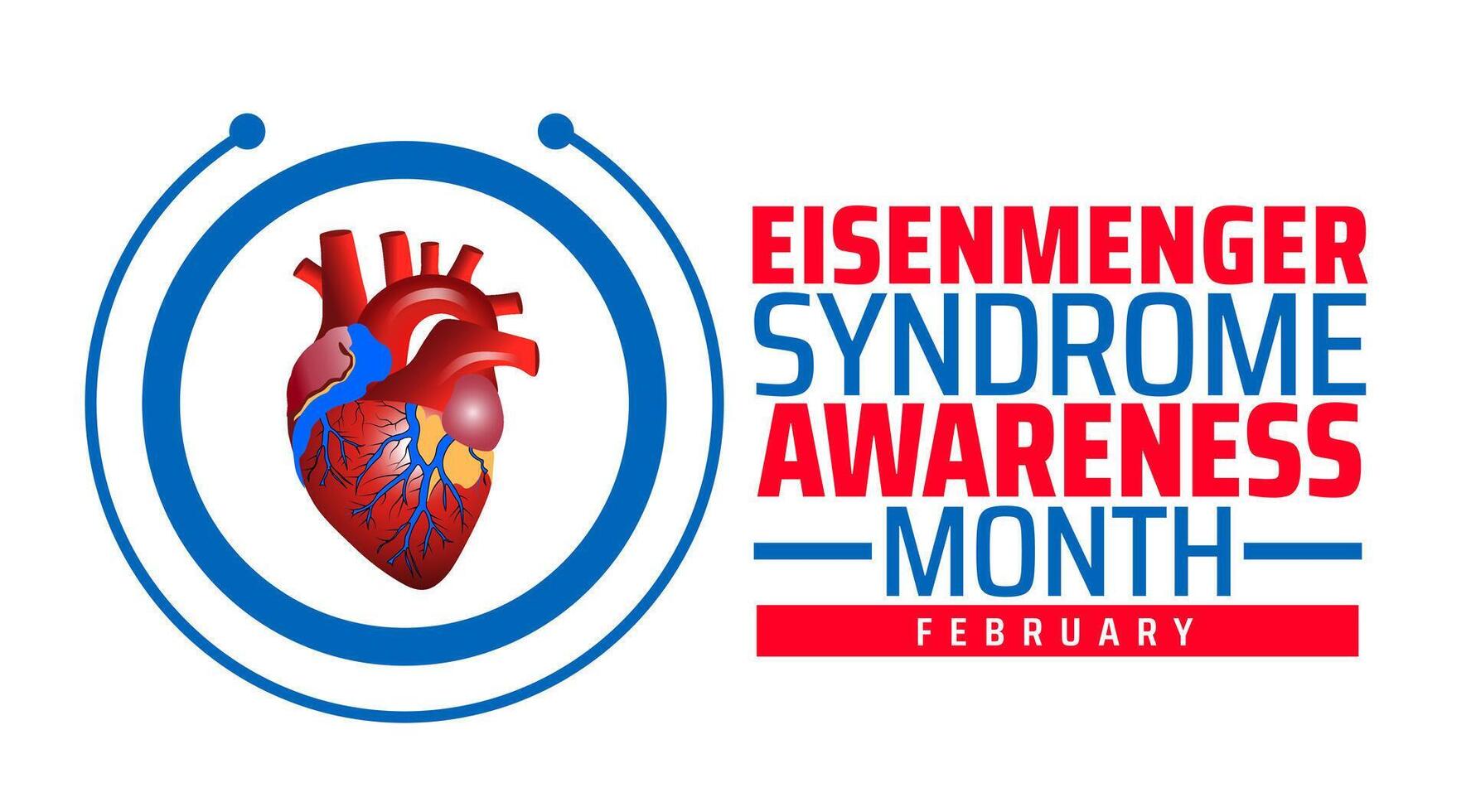 eisenmenger syndrome awareness month background banner or poster design template. observed every year in February. Holiday concept. Use to any Template, card, poster, placard, template. vector