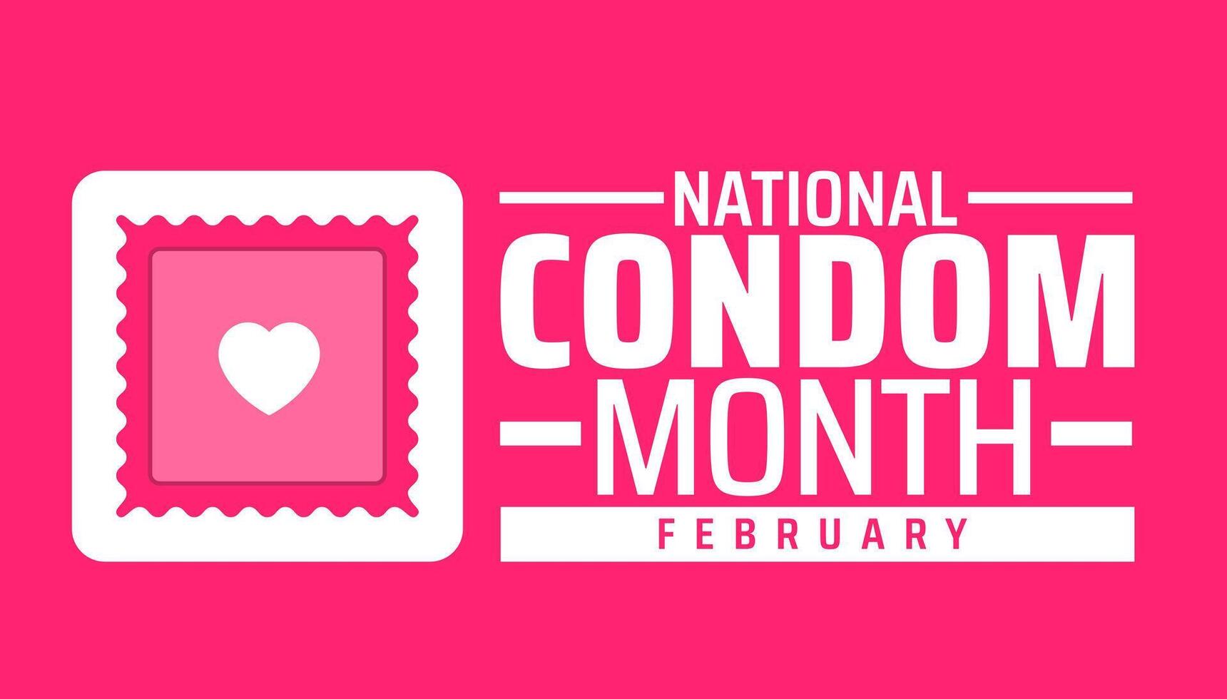 National Condom Month background banner or poster design template. observed every year in February. Holiday concept. Use to any Template, card, poster, placard, template. vector