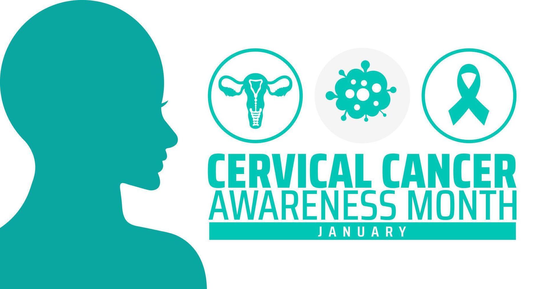 Cervical Cancer Awareness Month background banner or poster design with cancer icon vector