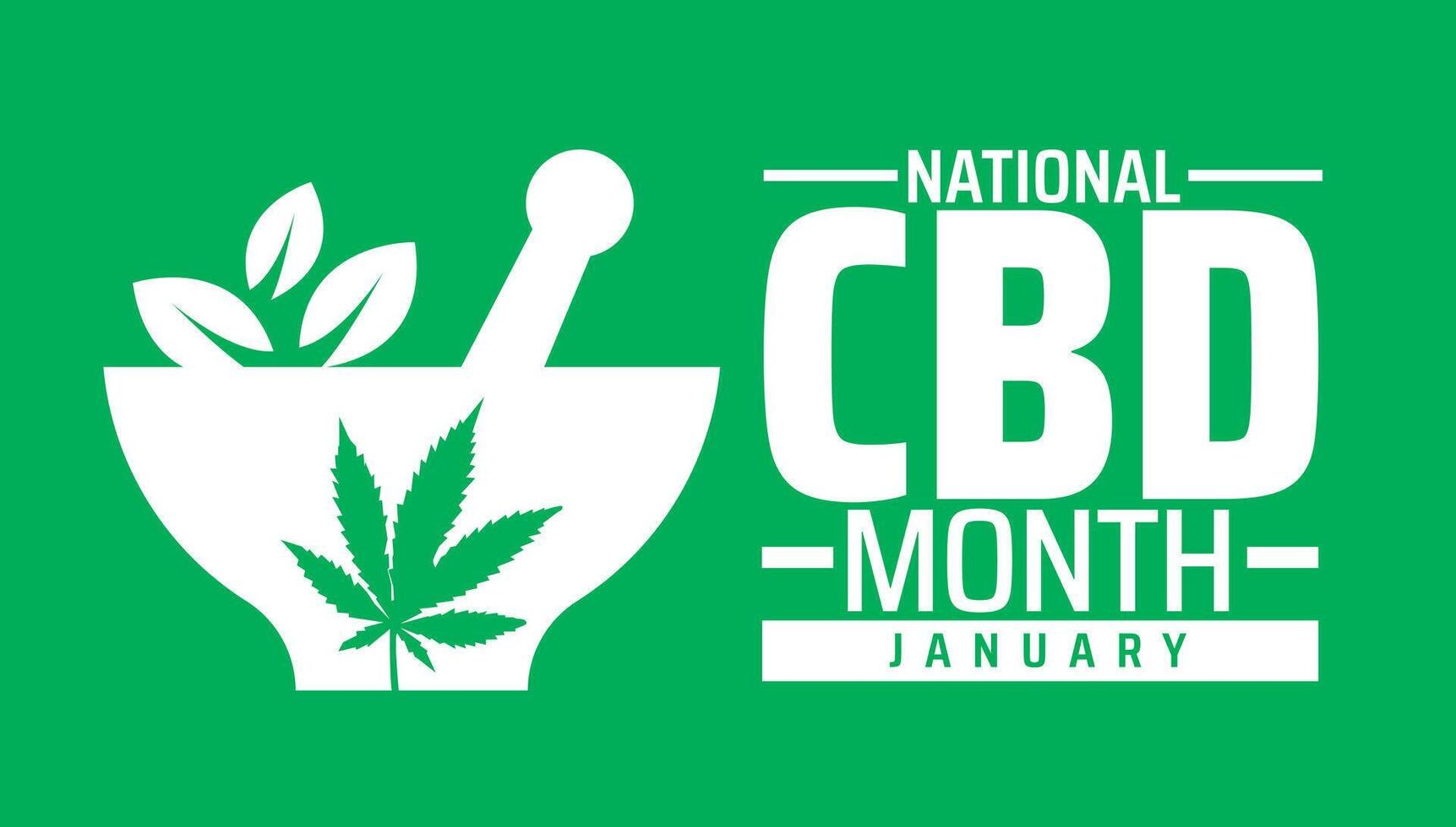 National CBD Month background banner or poster design template with cbd design vector