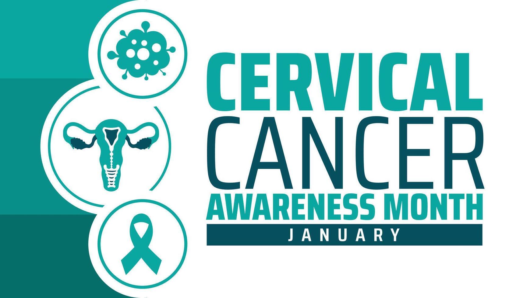 Cervical Cancer Awareness Month background banner with green color. vector
