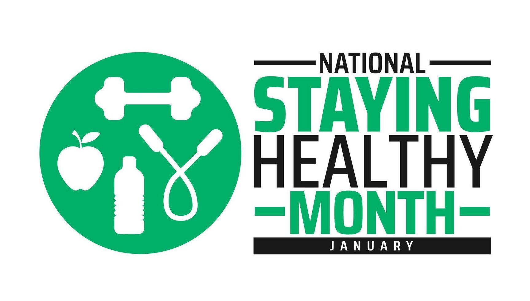 National Staying Healthy Month background banner with apple design. vector