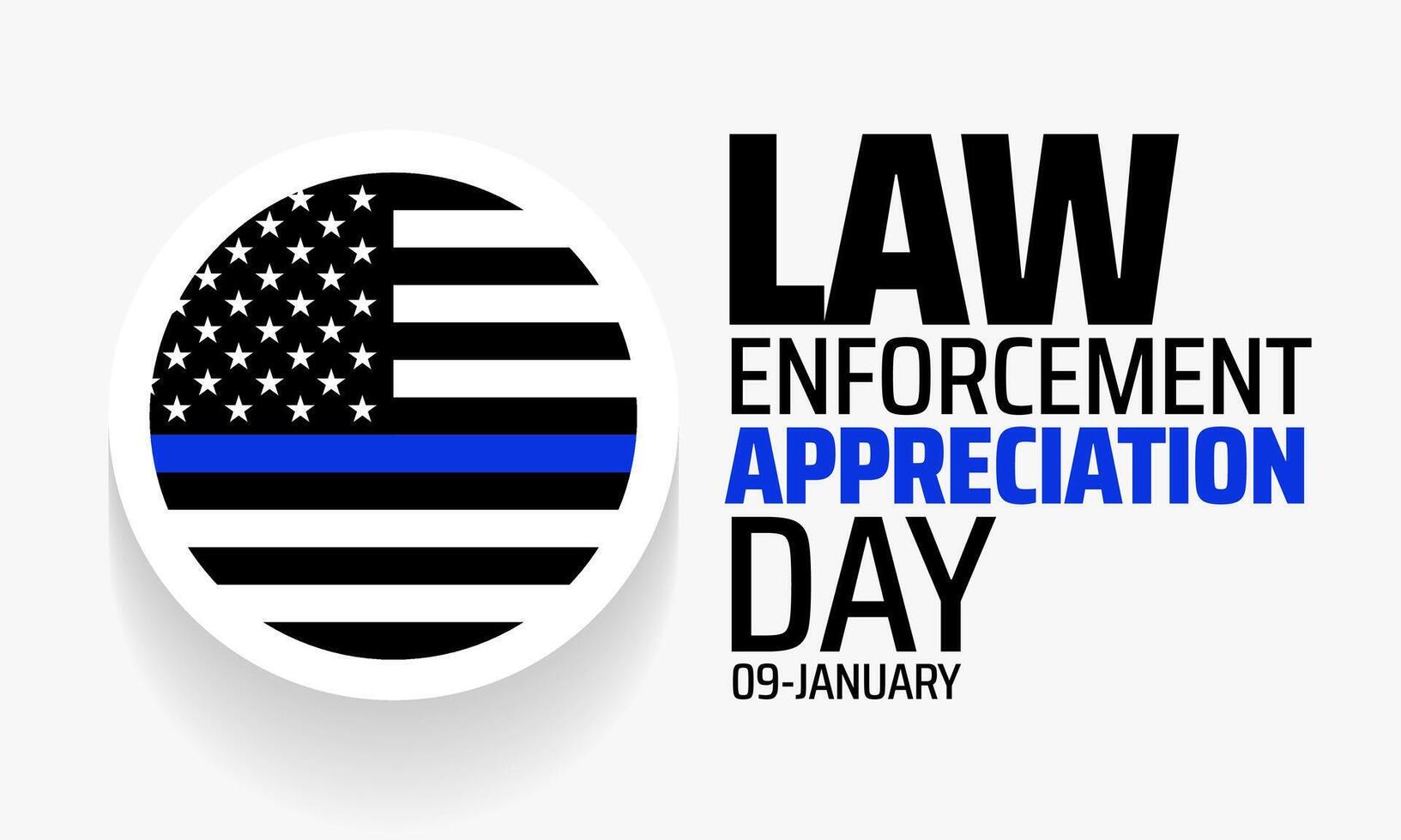 Law enforcement appreciation day background banner with blue and black template vector