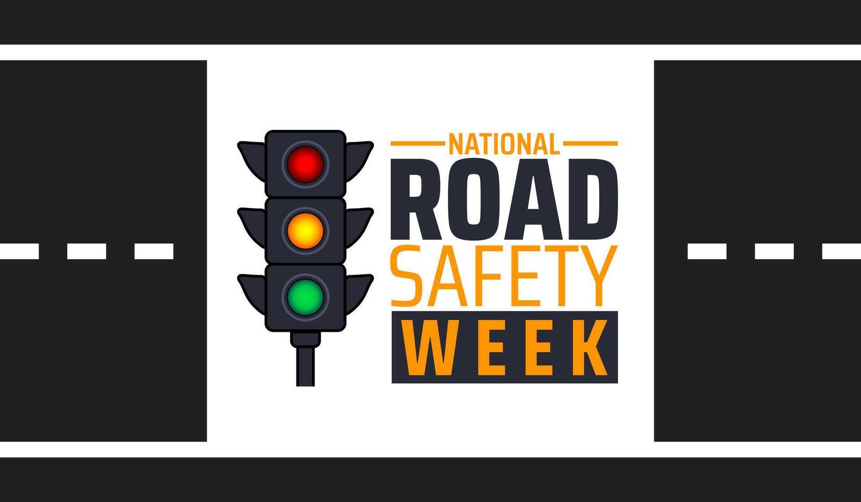 National Road safety week background banner or poster design with light design. vector