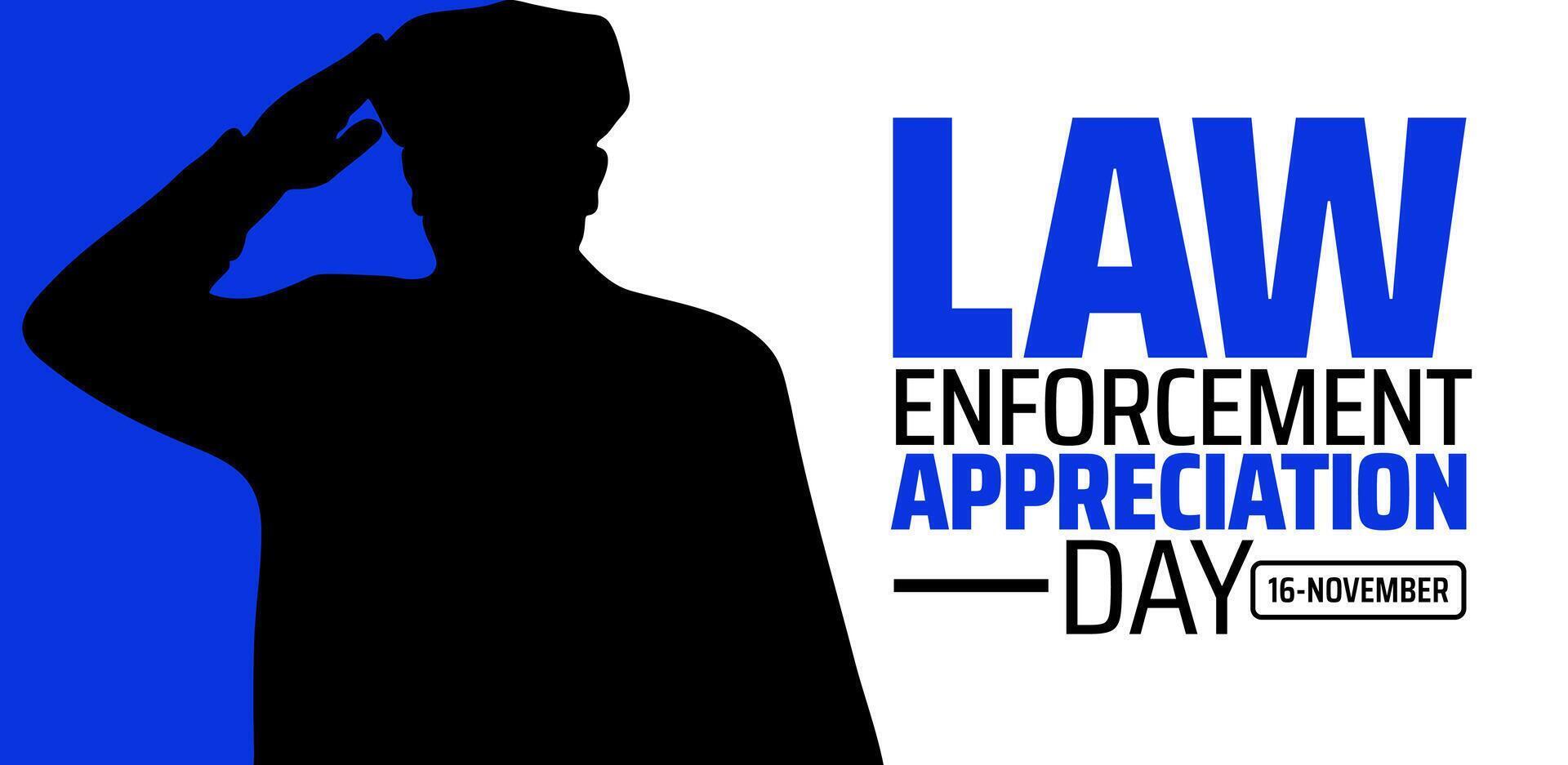 Law enforcement appreciation day background banner man icon. vector