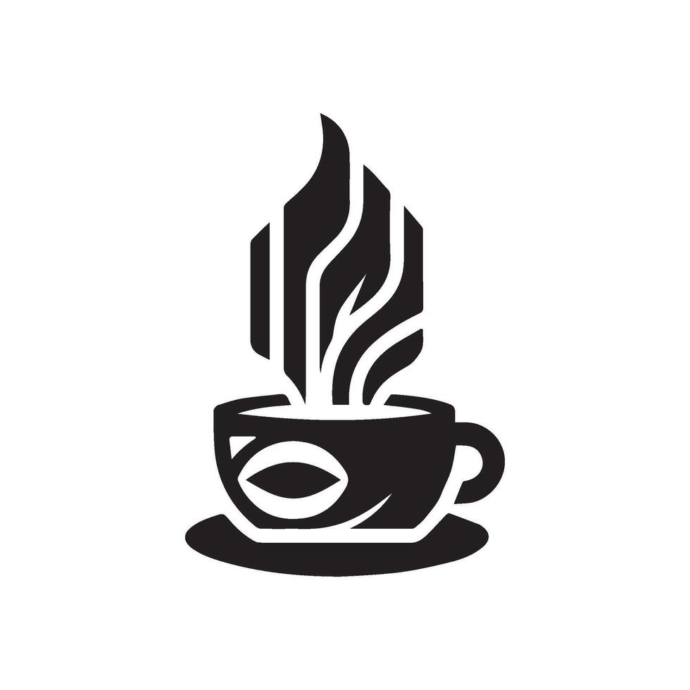a black and white Icon, logo and clip art for a coffee shop vector