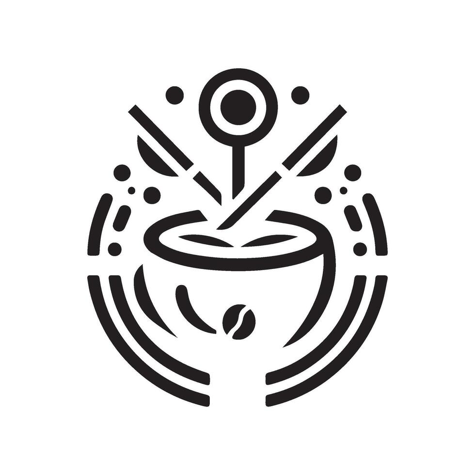 black and white logo for a coffee shop vector